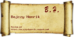 Bejczy Henrik névjegykártya